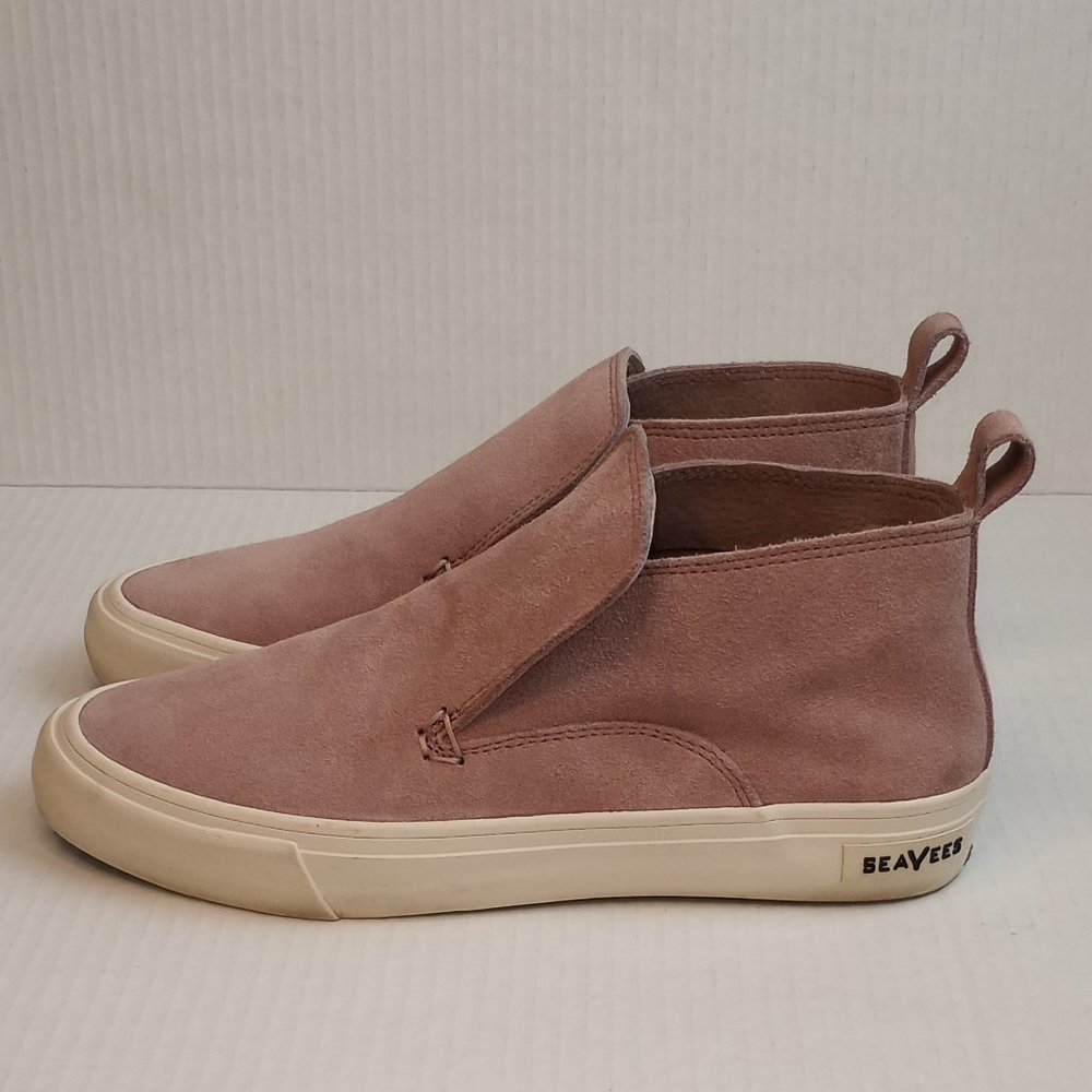 SeaVees Mauve Pink Suede Slip-On Ankle Boots